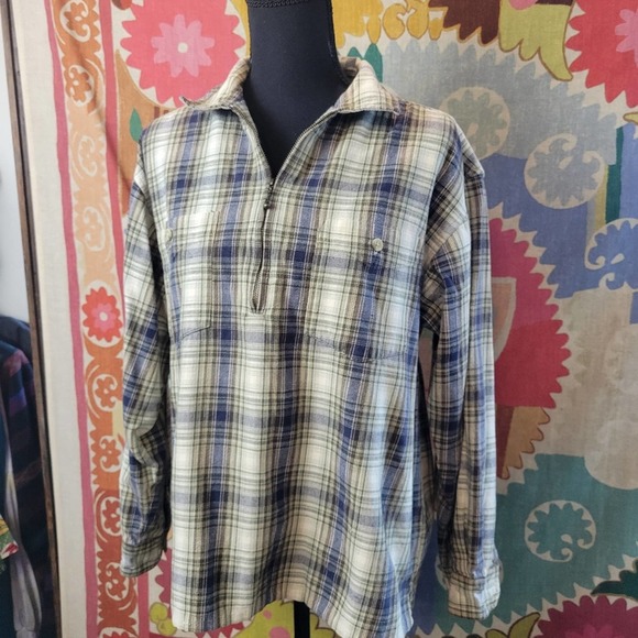 Womens Columbia 1/4 Zip Pullover Cotton Medium Plaid - Picture 3 of 16